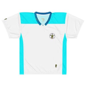 Custom American Football Jersey with Withlacoochee River Outdoors Jumping Largemouth Bass Branding