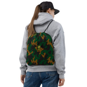 Branded Camo Drawstring Bag with WRO Company Logo