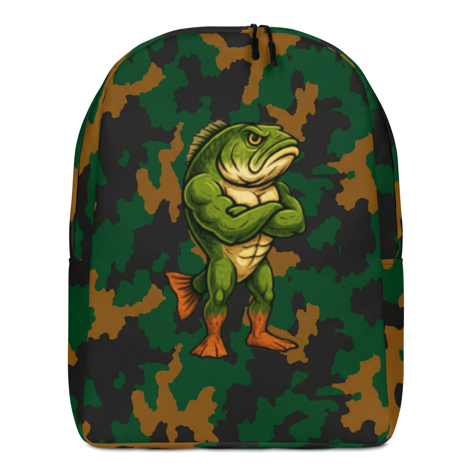 Camo Mascot Minimalist Backpack with WRO Mascot on Front and Name on Top