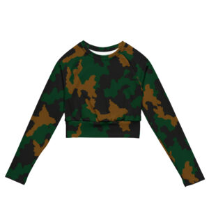 Recycled long-sleeve crop top
