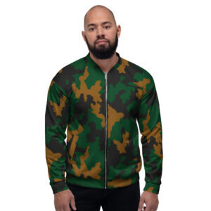 Camo lifestyle bomber jacket with tactical camouflage pattern and soft fleece lining