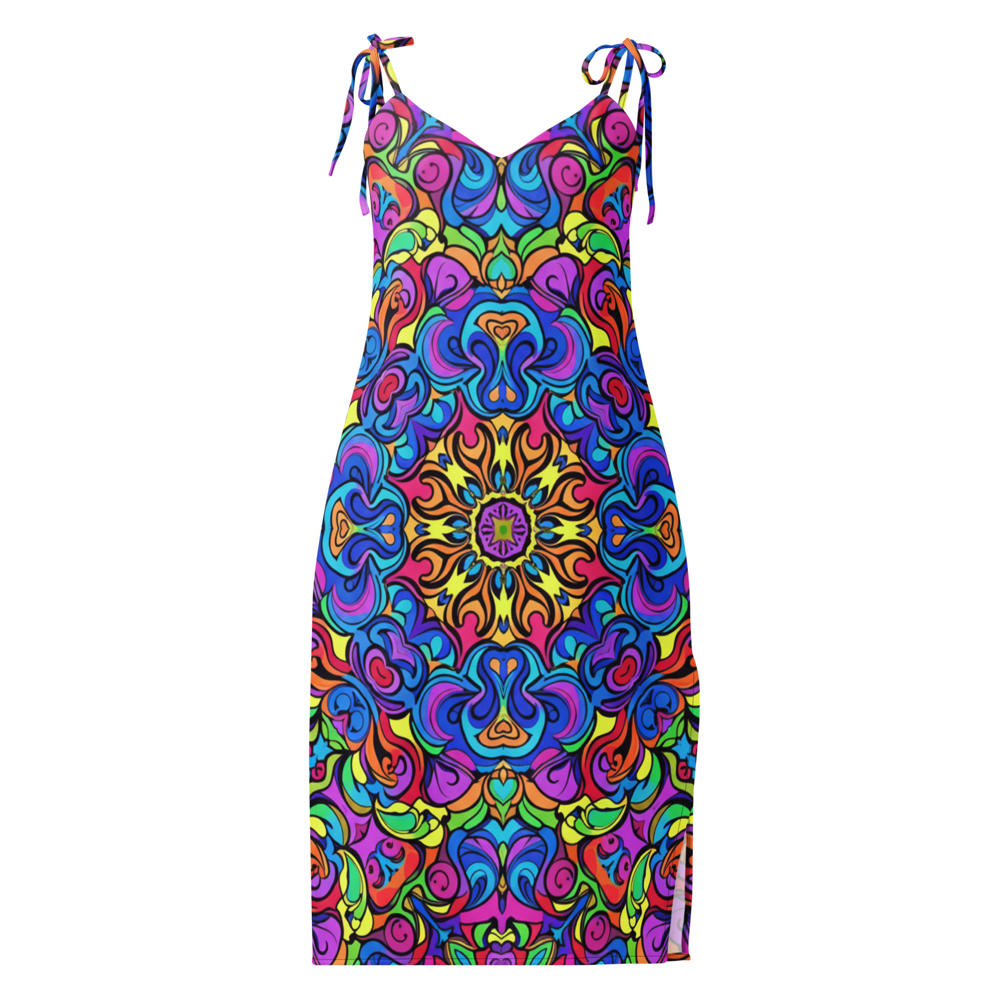 Tie-strap midi dress