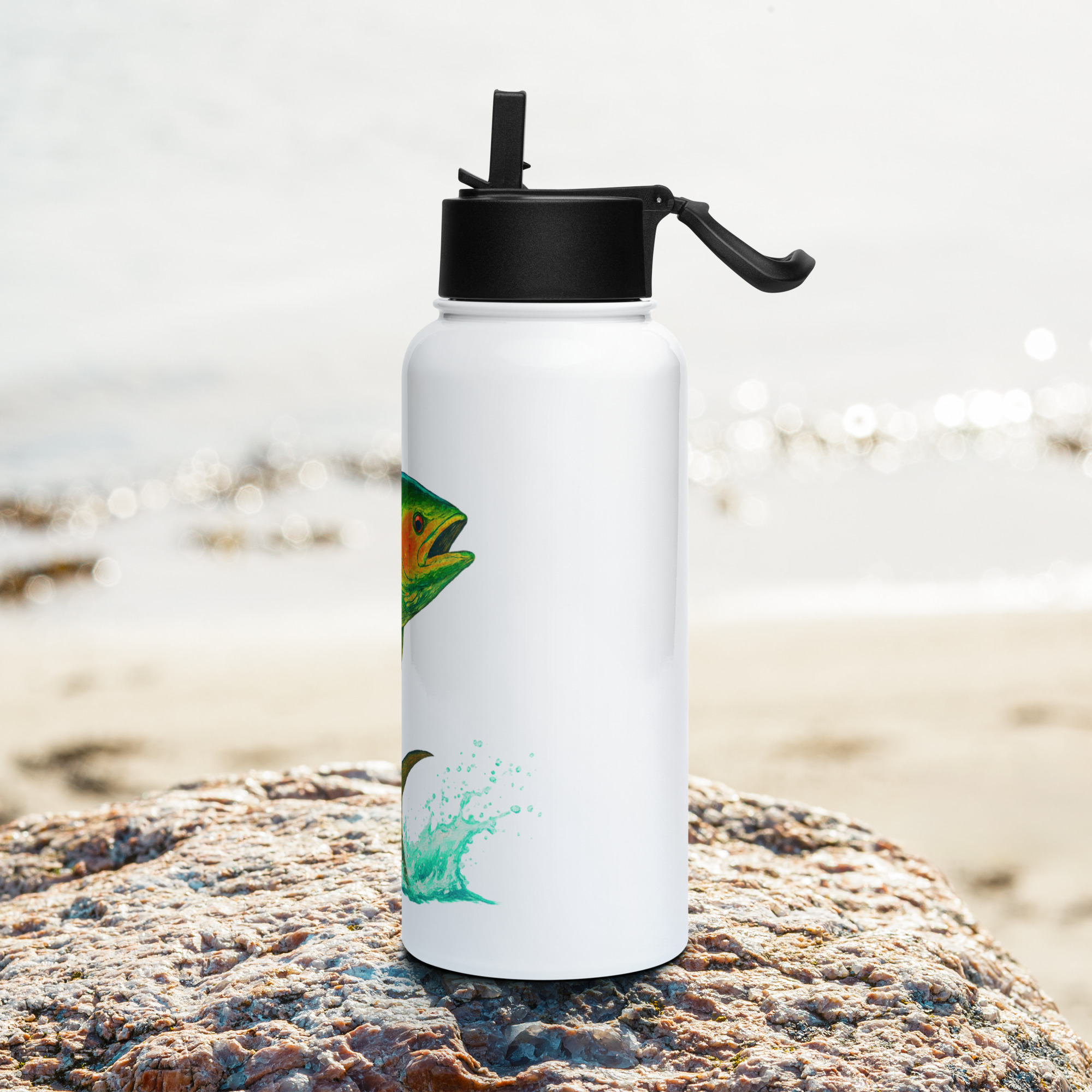 Stainless steel water bottle with a straw lid - Image 3