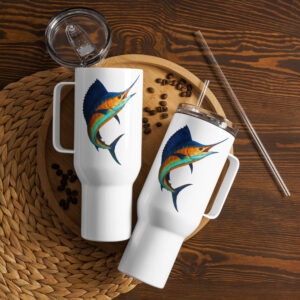 Travel mug with a handle