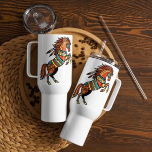 Travel mug with a handle