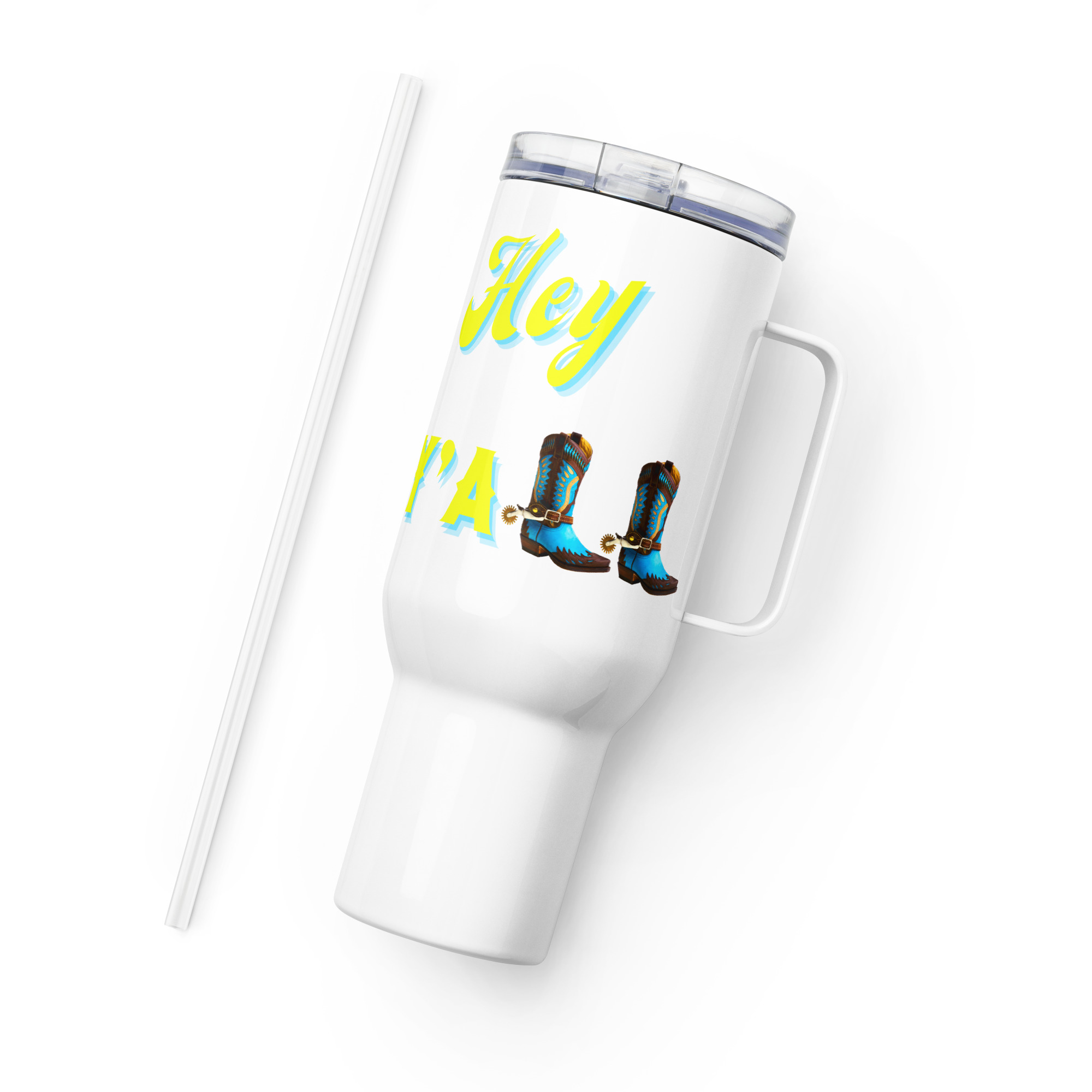 Travel mug with a handle