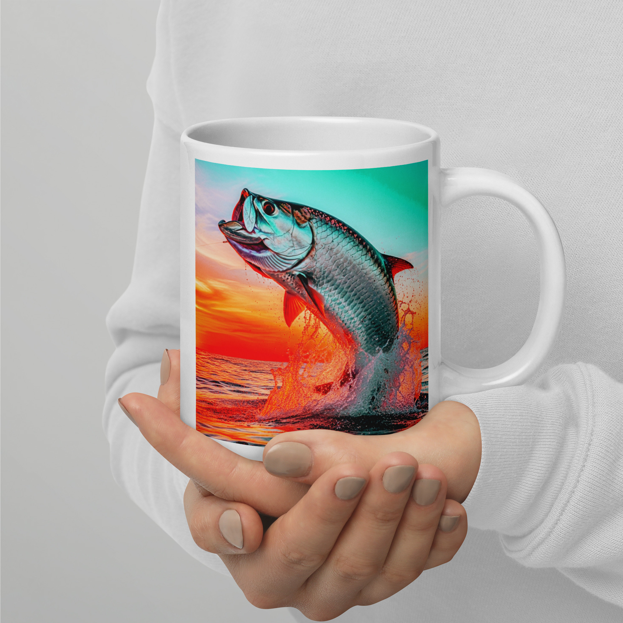 White glossy mug