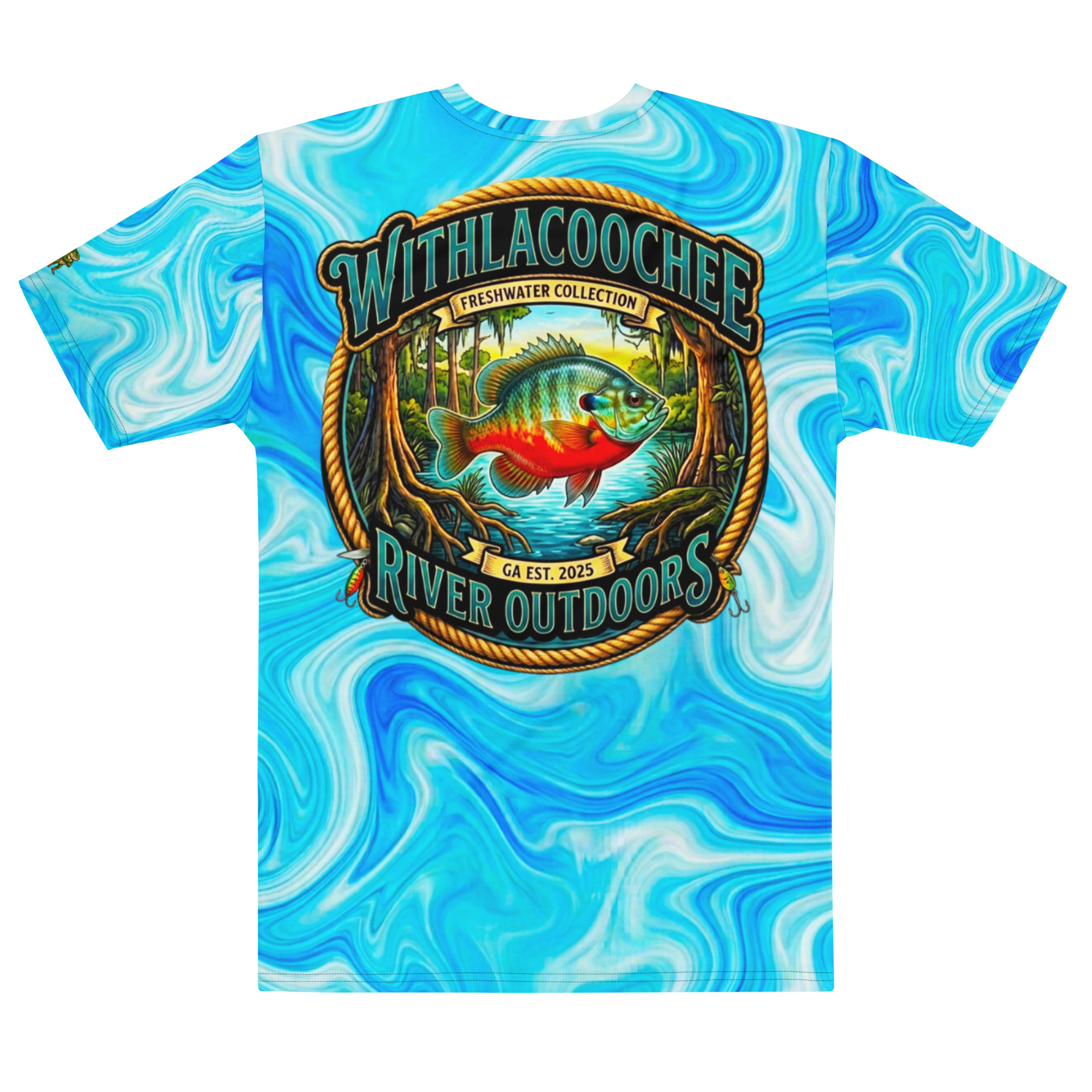 Redbreast Sunfish Freshwater Fishing Graphic Tee Men's Shirt - Image 3