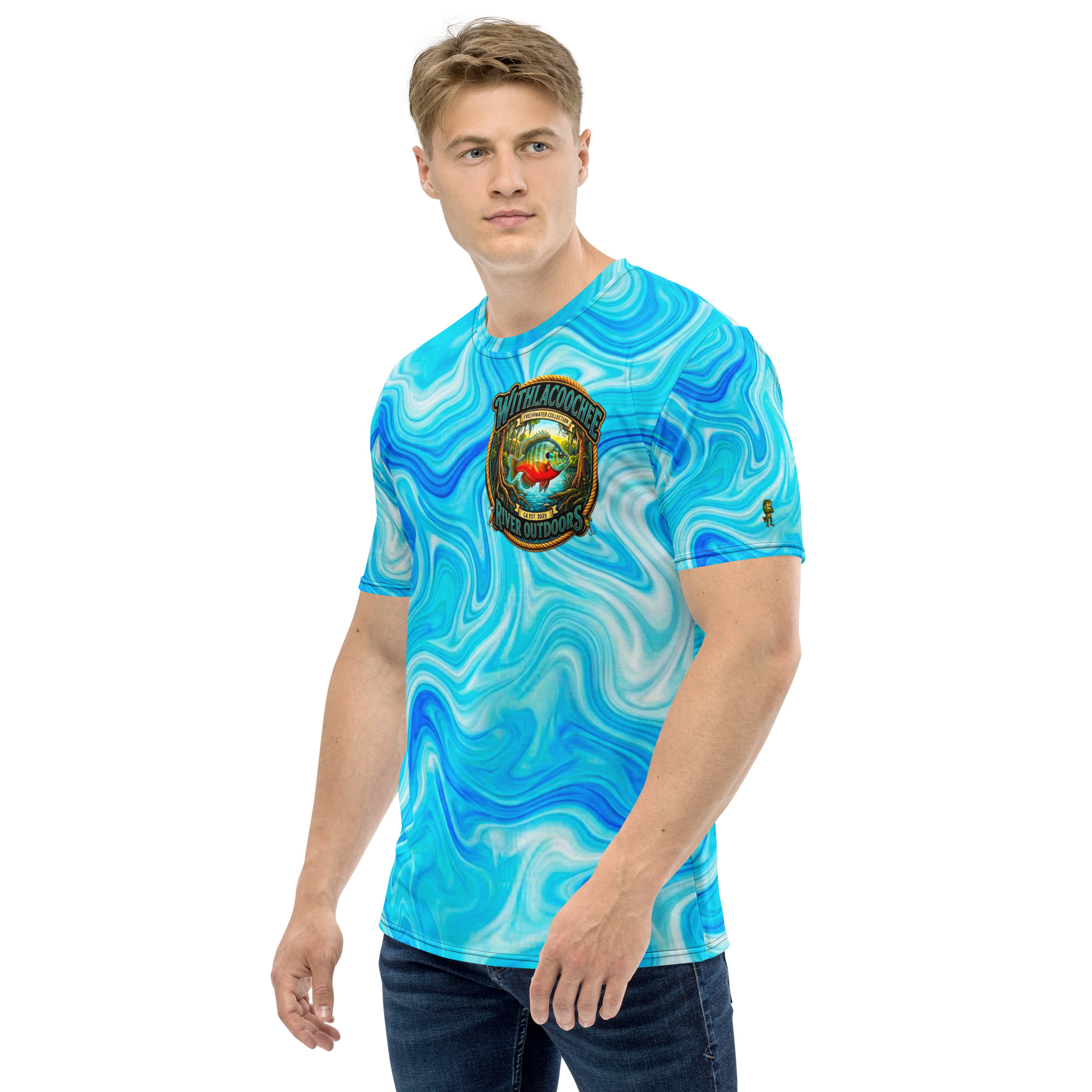 Redbreast Sunfish Freshwater Fishing Graphic Tee Men's Shirt - Image 6