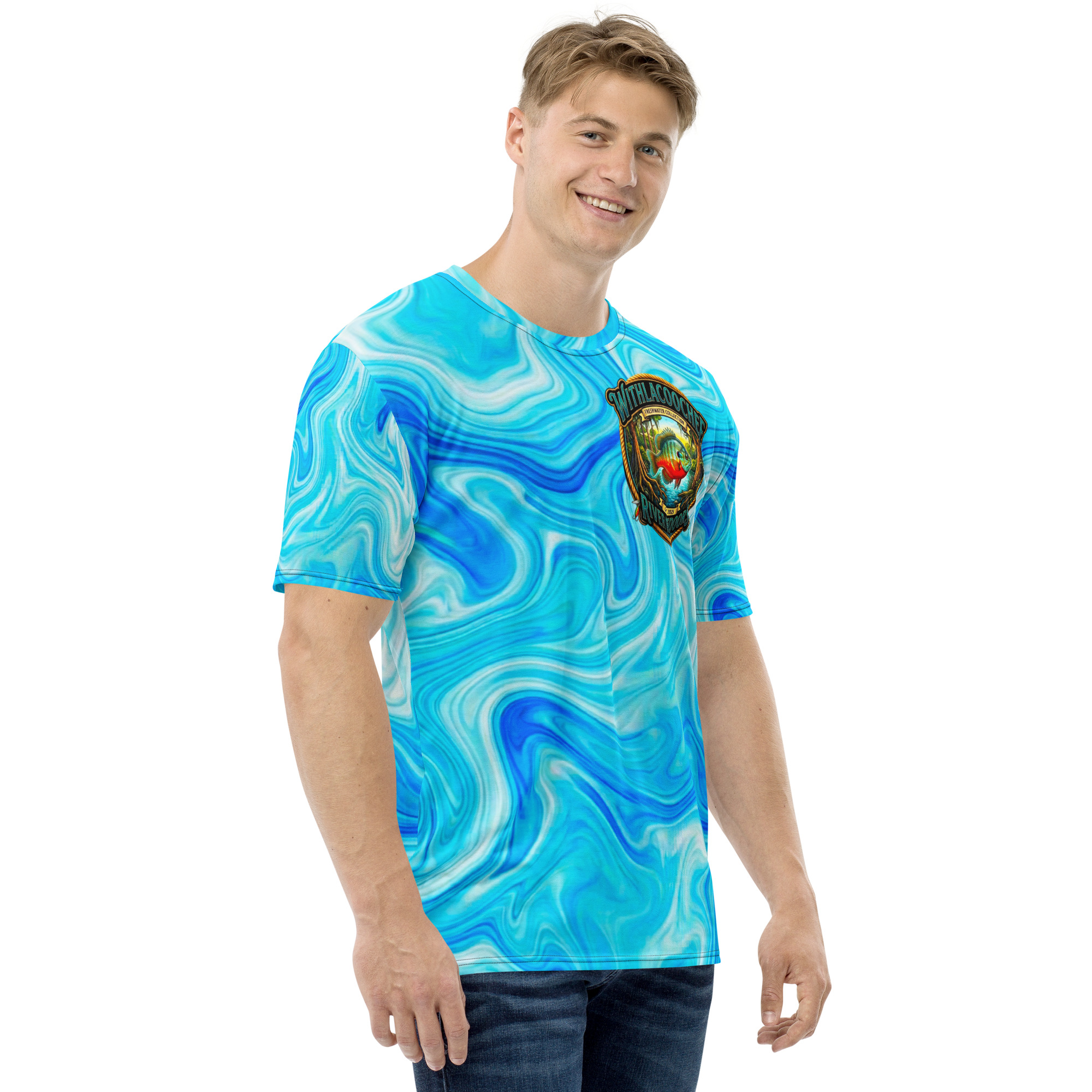 Redbreast Sunfish Freshwater Fishing Graphic Tee Men's Shirt - Image 5