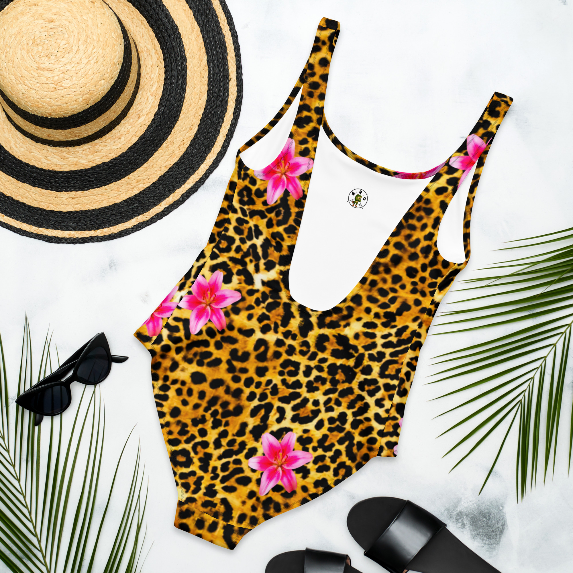 All-Over Print Leopard Floral One-Piece Swimsuit | Withlacoochee River Outdoors - Image 7