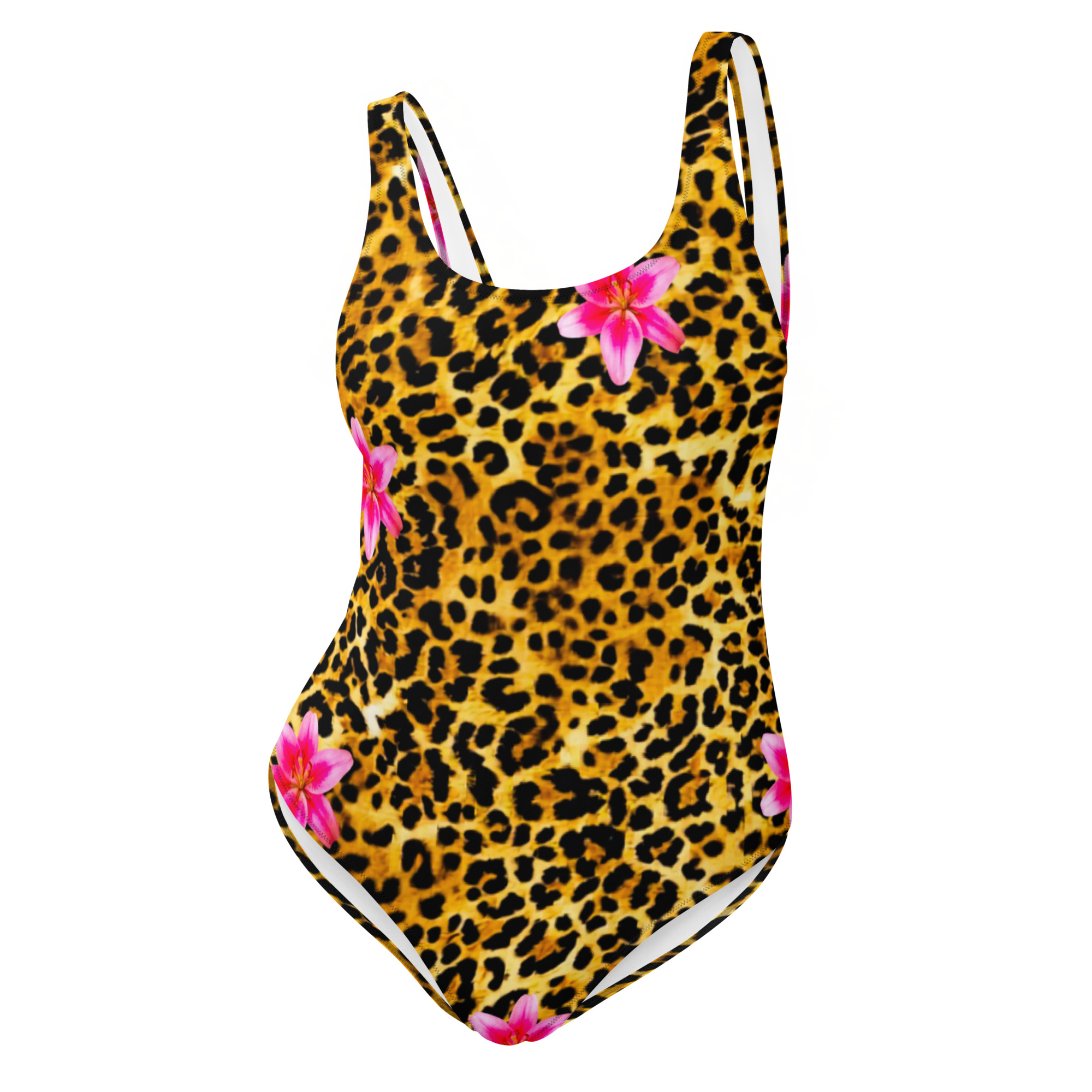 All-Over Print Leopard Floral One-Piece Swimsuit | Withlacoochee River Outdoors - Image 2