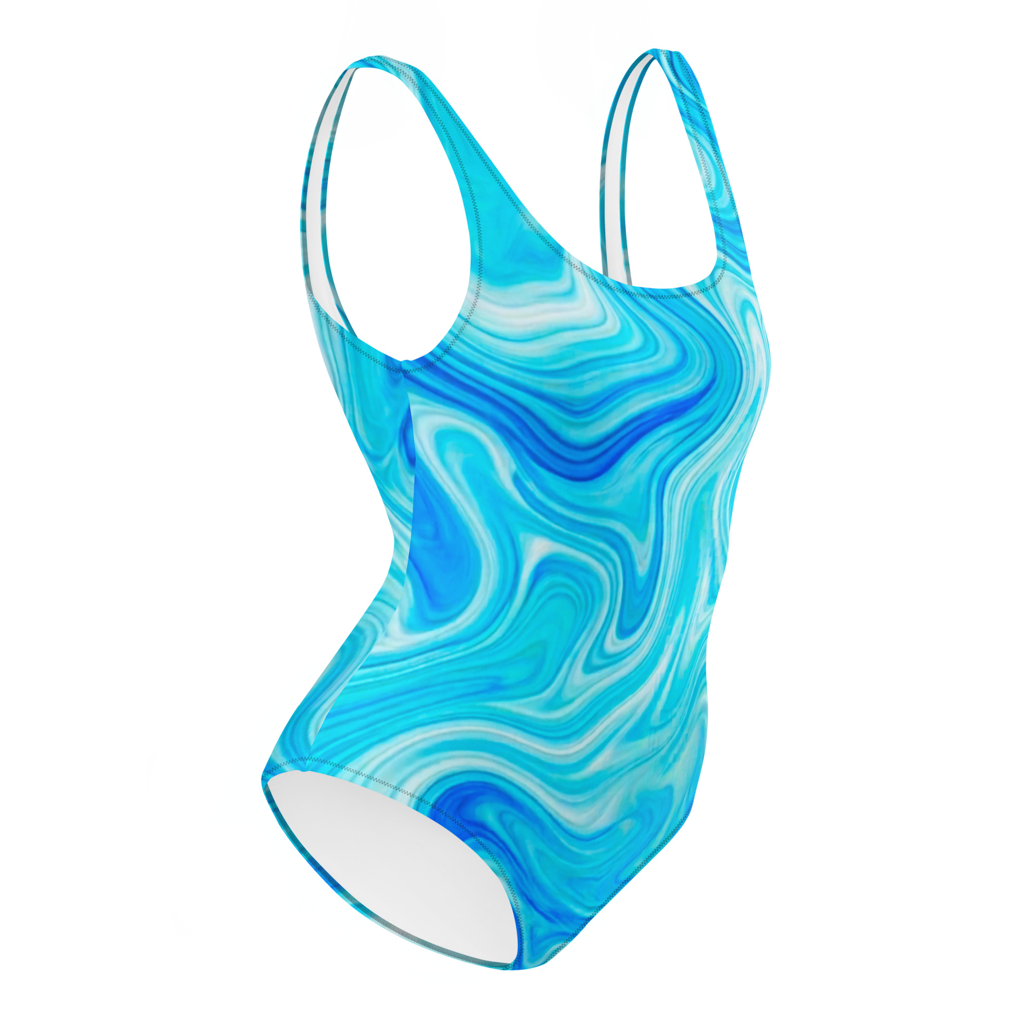 Blue Marble One-Piece Swimsuit - Image 2