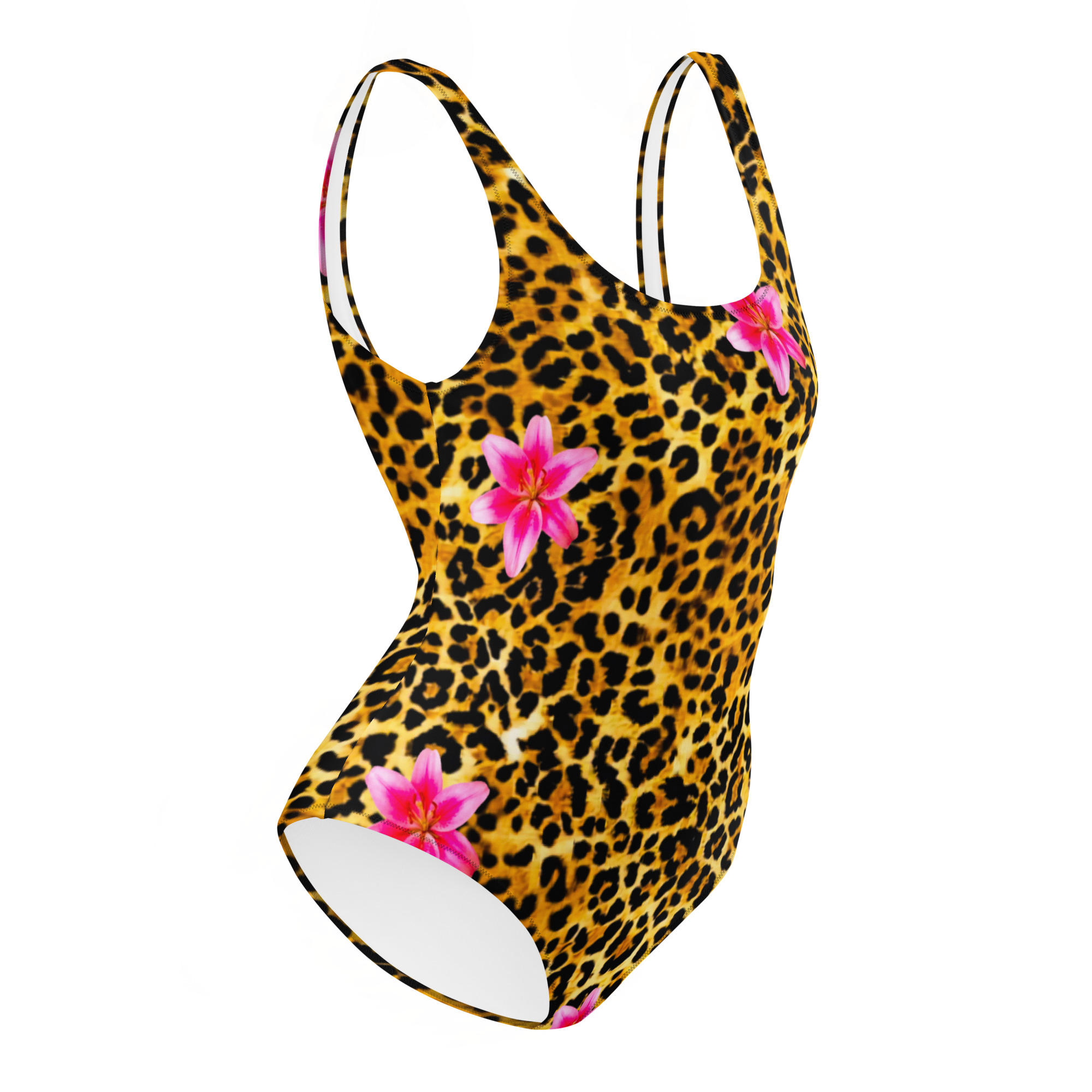 All-Over Print Leopard Floral One-Piece Swimsuit | Withlacoochee River Outdoors - Image 3