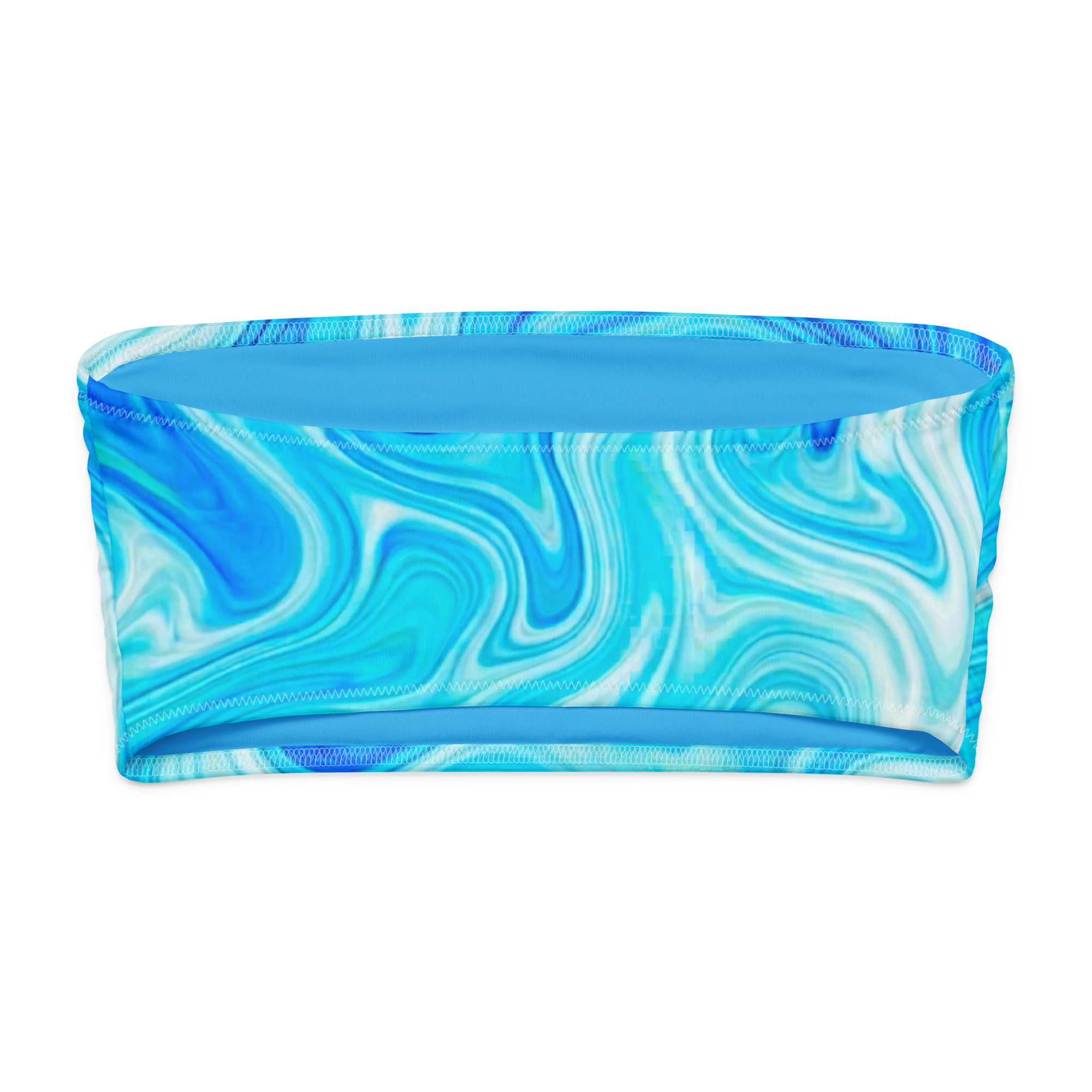 Blue Marble Bandeau Bikini - Image 2