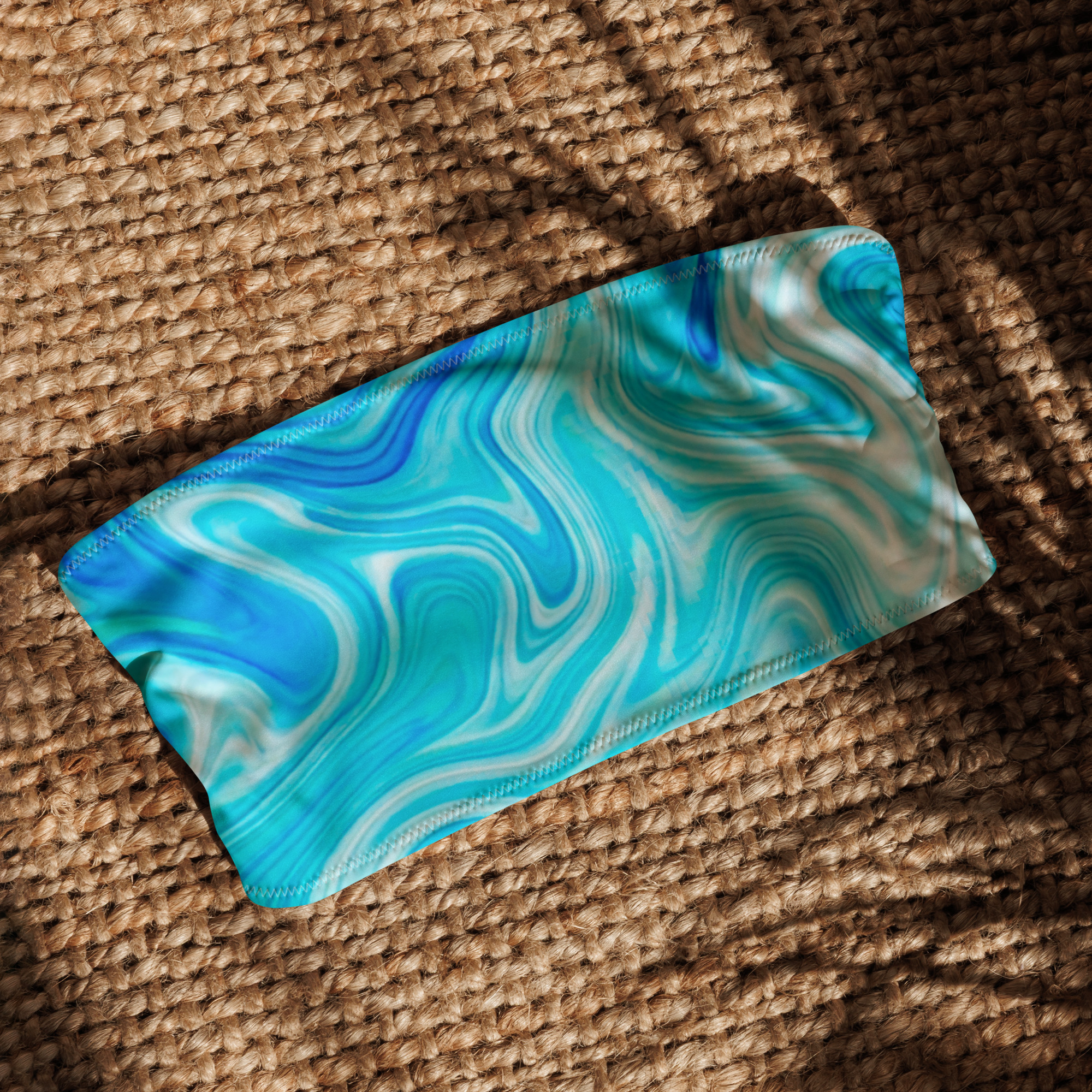 Blue Marble Bandeau Bikini - Image 3