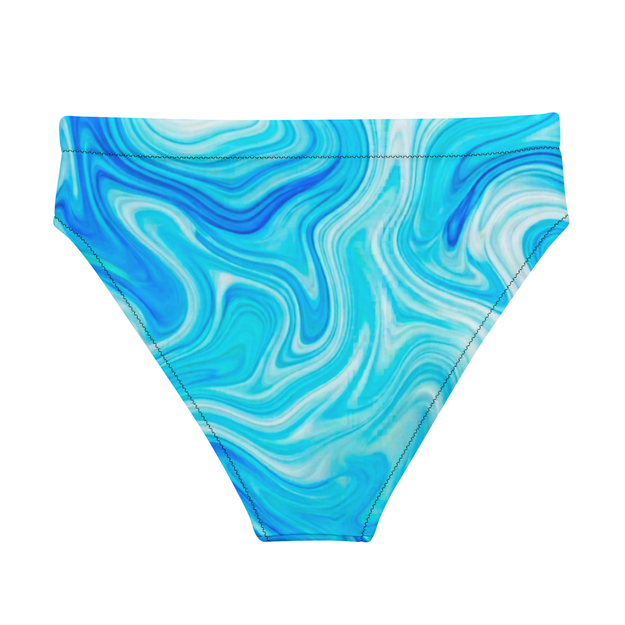 Blue Marble High-Waisted Bikini Bottom - Image 3