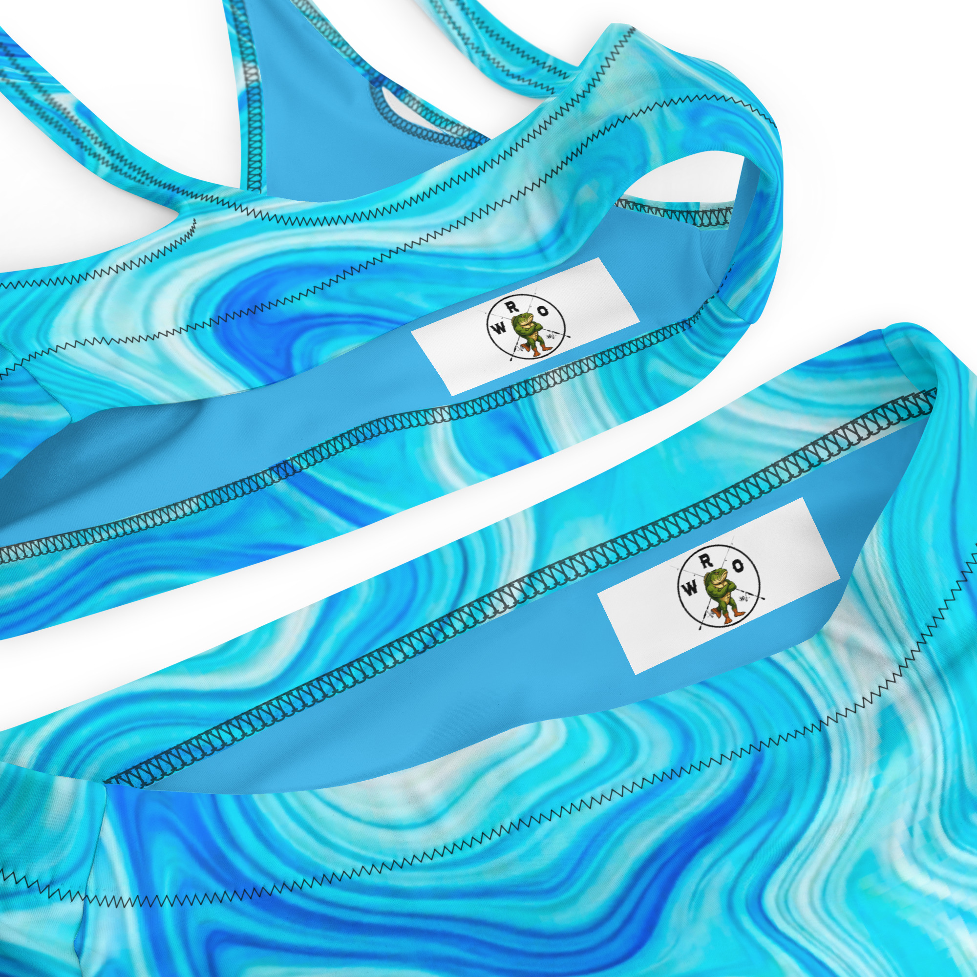 Blue Marble High-Waisted Bikini - Image 5