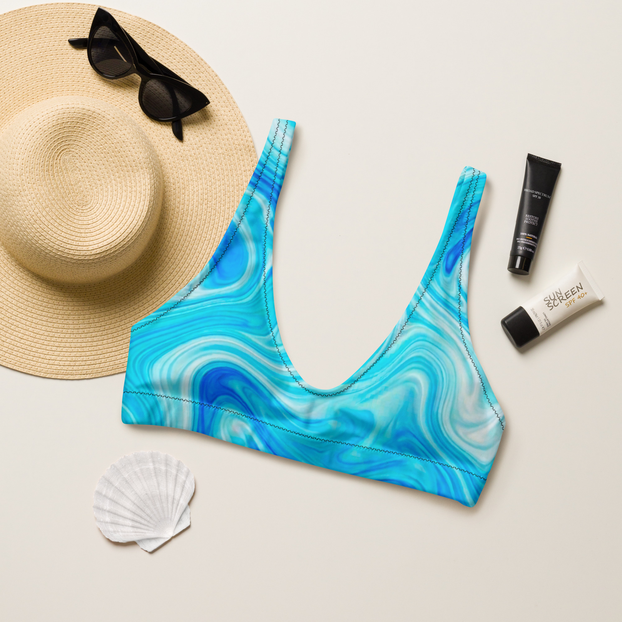 Recycled padded bikini top