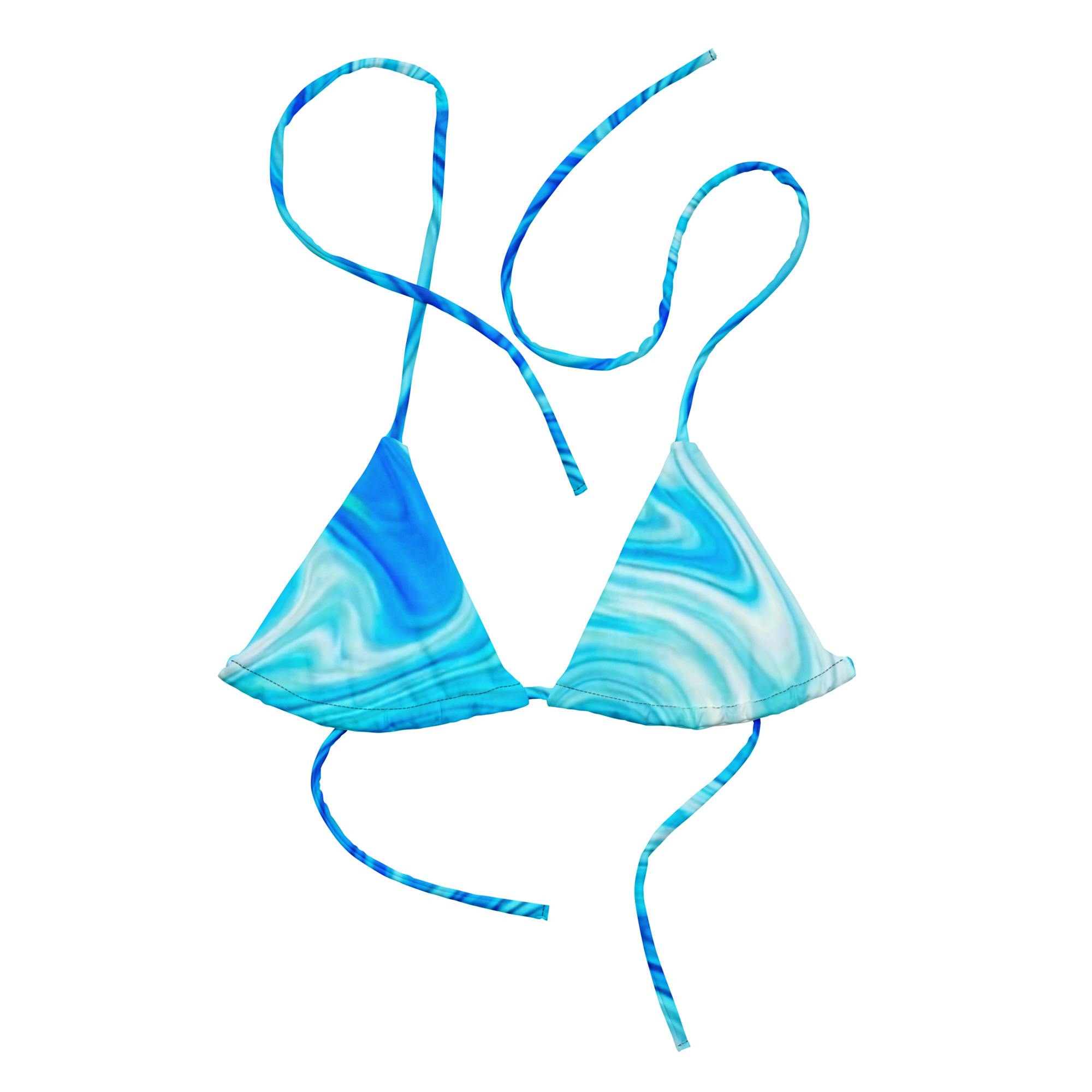 All-over print recycled string bikini top - Image 4