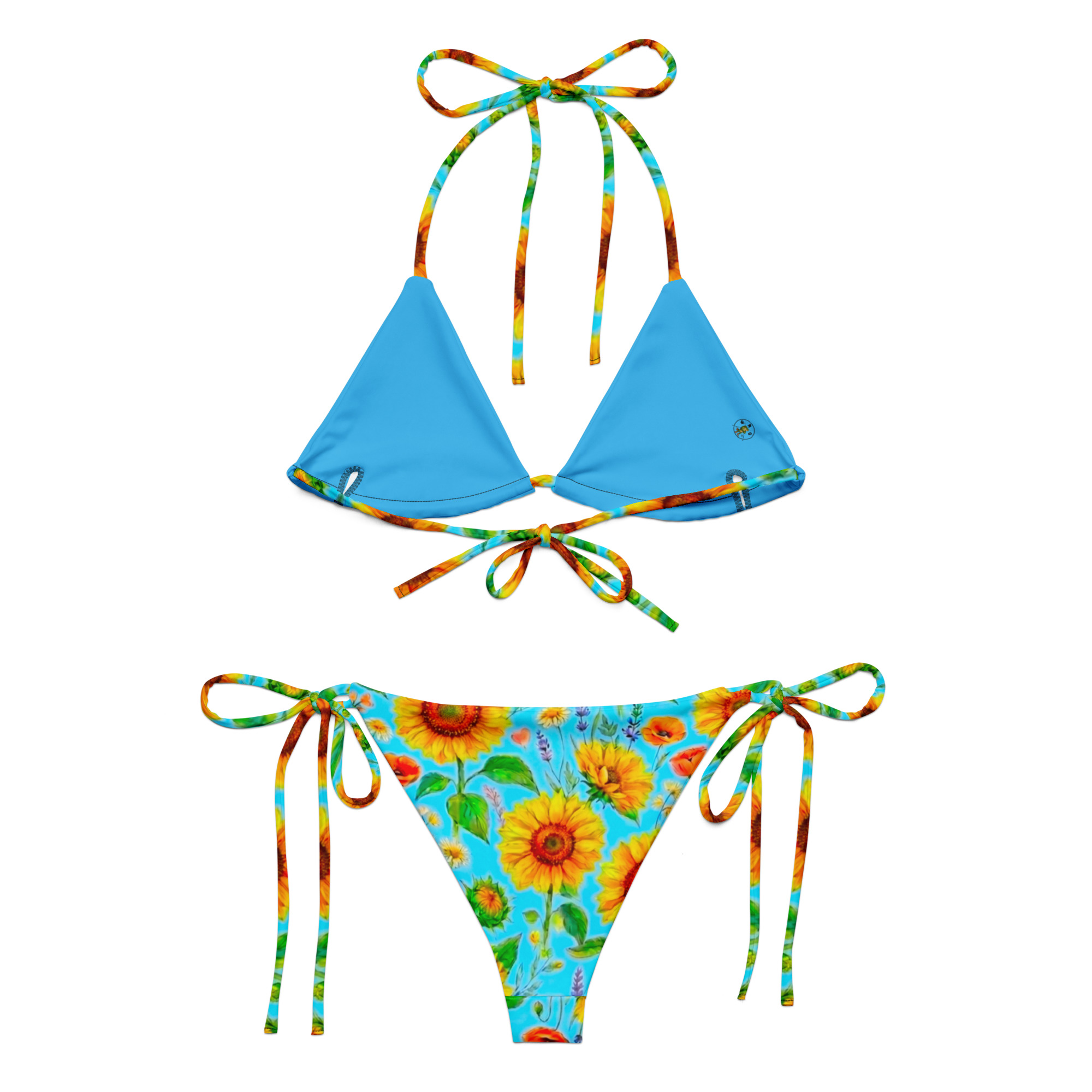 All-Over Print Floral String Bikini Set - Image 3