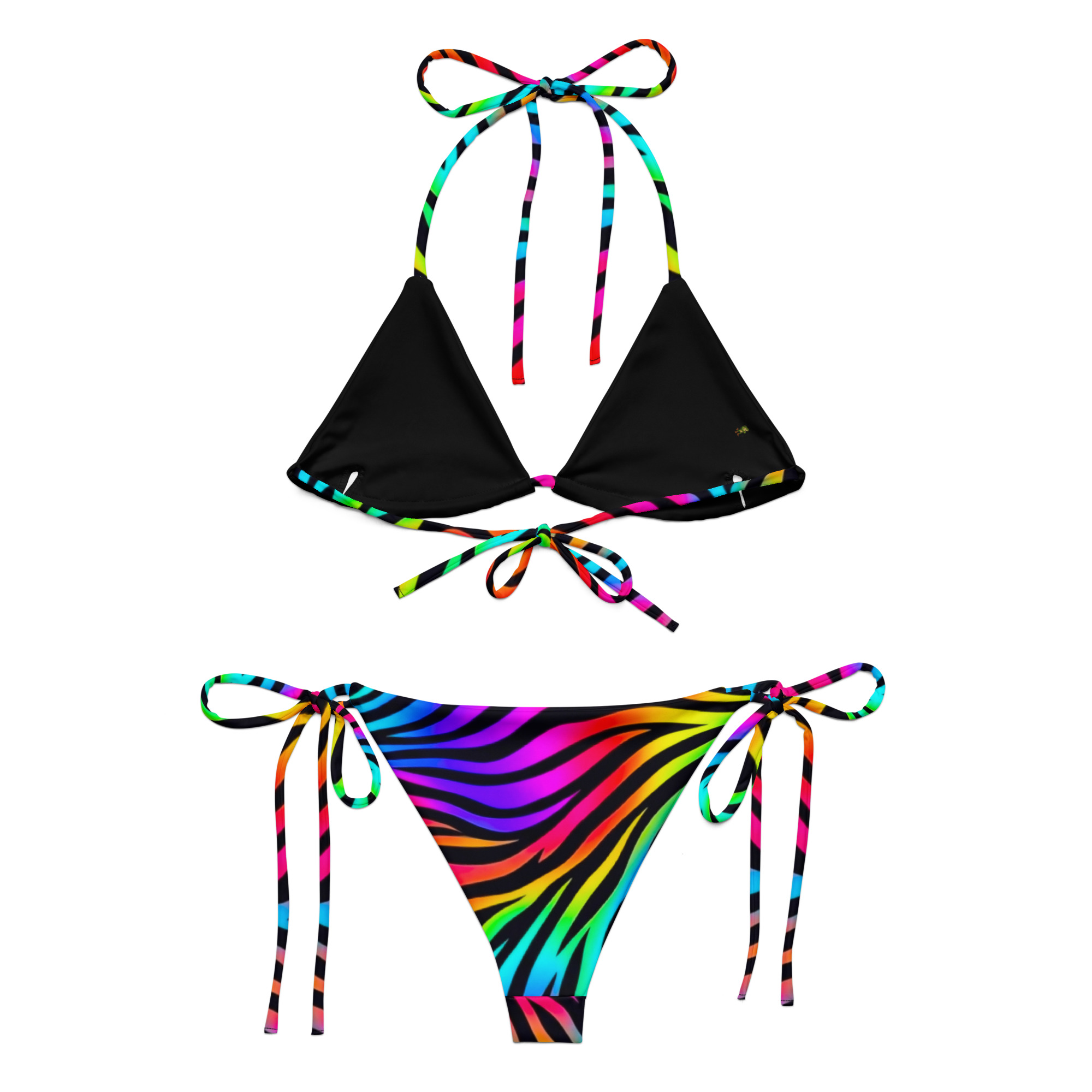 All-Over Print Rainbow Zebra String Bikini | Withlacoochee River Outdoors - Image 3