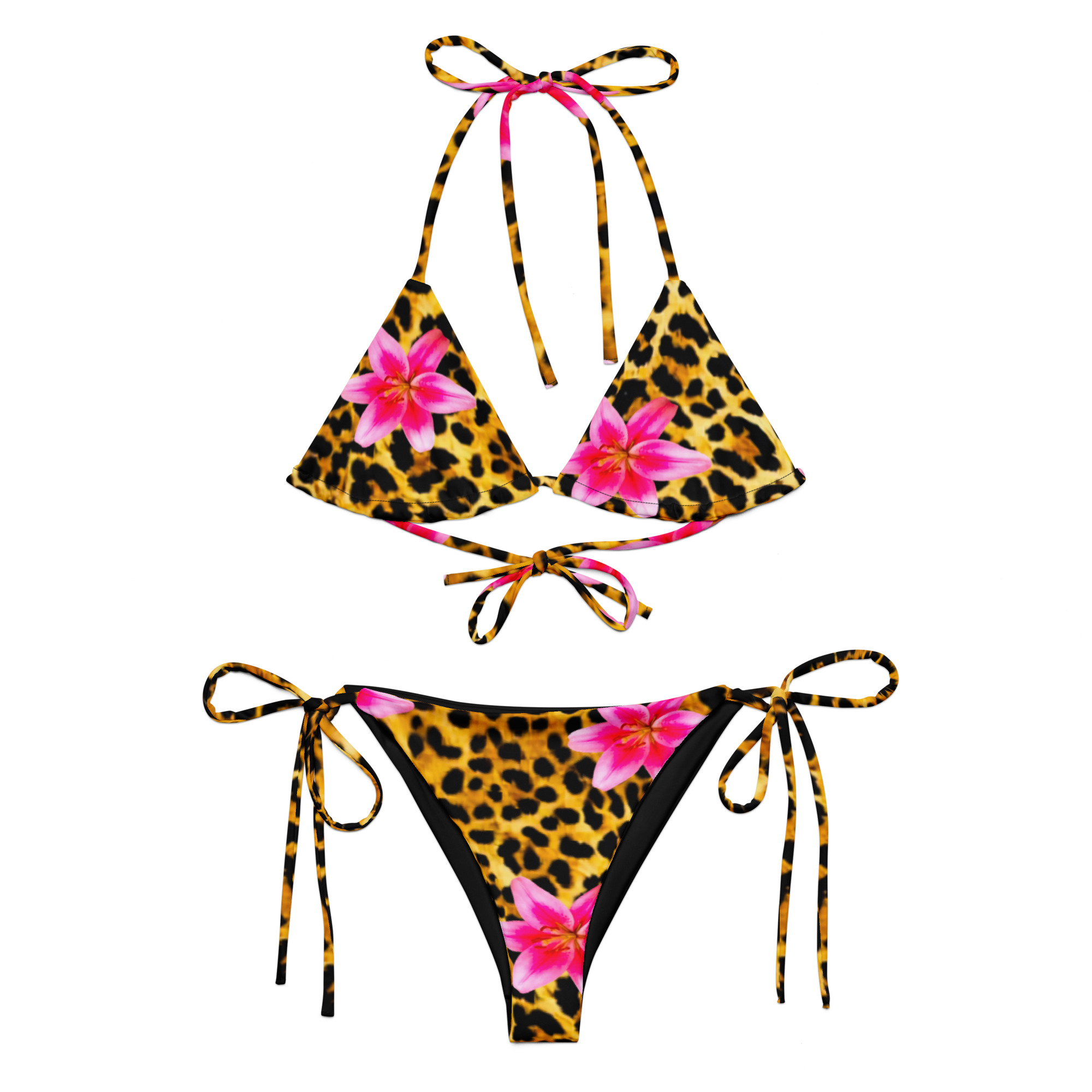 All-Over Print Leopard Floral String Bikini | Withlacoochee River Outdoors - Image 2