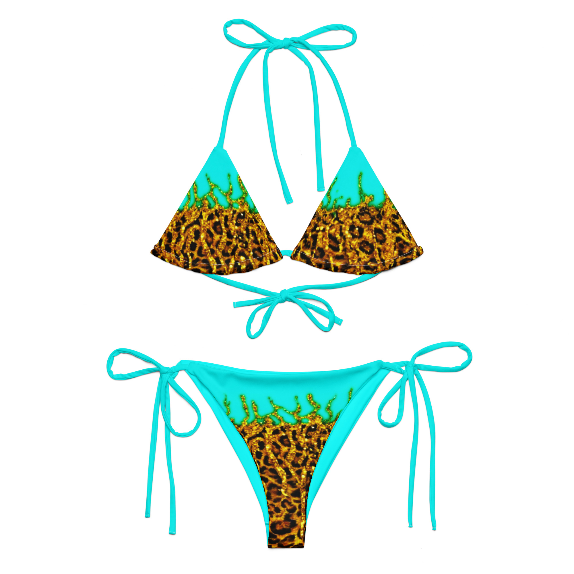 All-over print recycled string bikini - Image 5