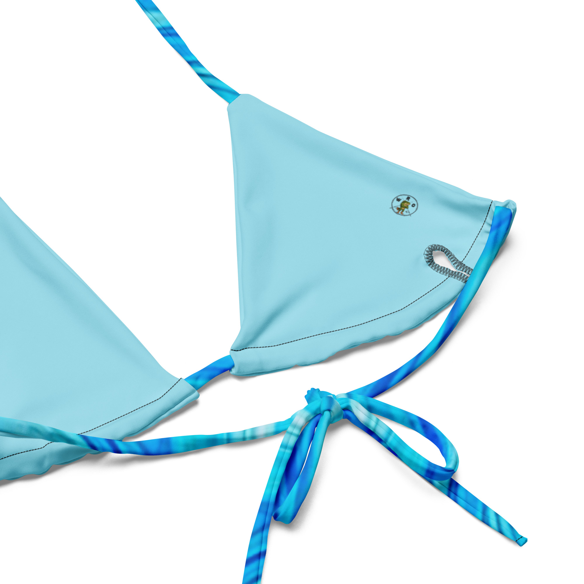 All-Over Print Blue Marble String Bikini - Image 5