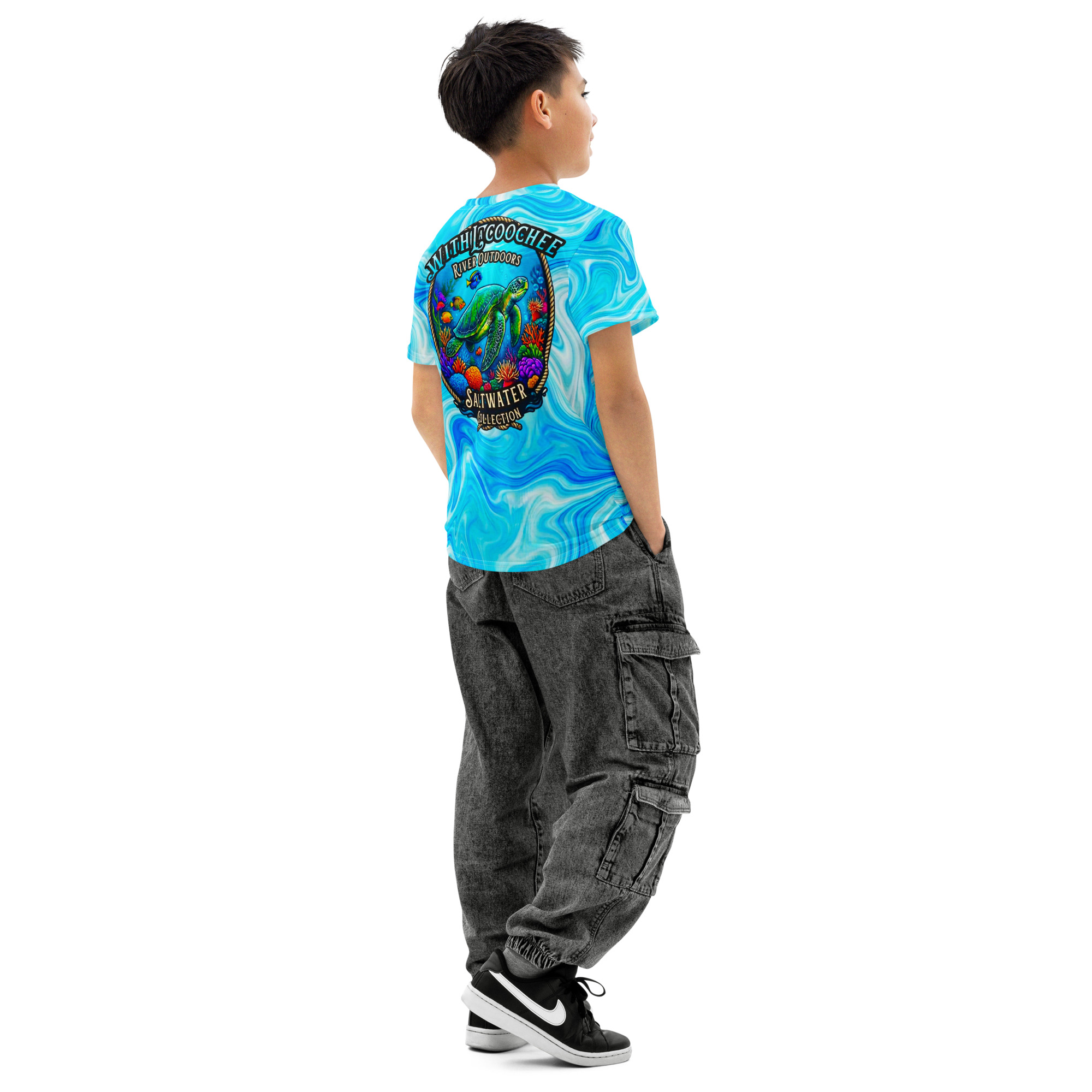 WRO Saltwater Collection Sea Turtle Youth Cotton T-Shirt | Withlacoochee River Outdoors - Image 4