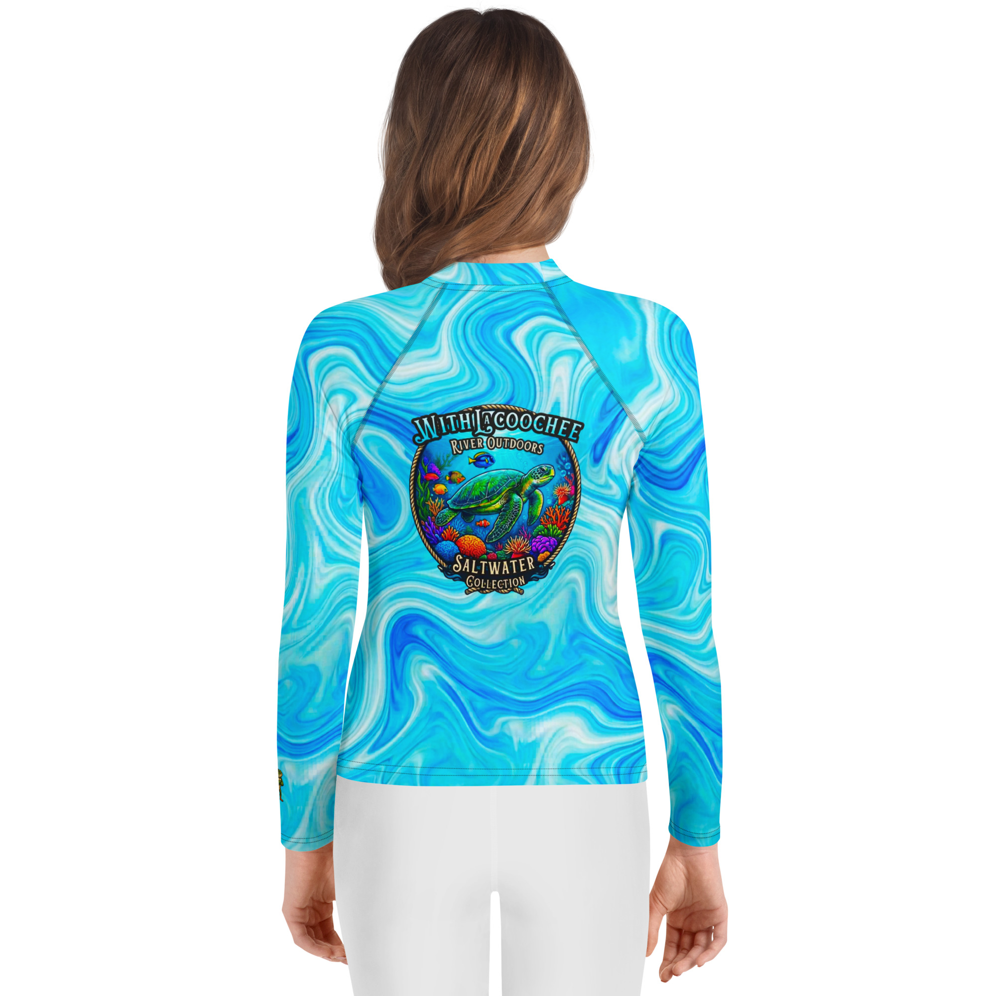 Sea Turtle Rash Guard Kids Sun Protection Shirt - Image 4