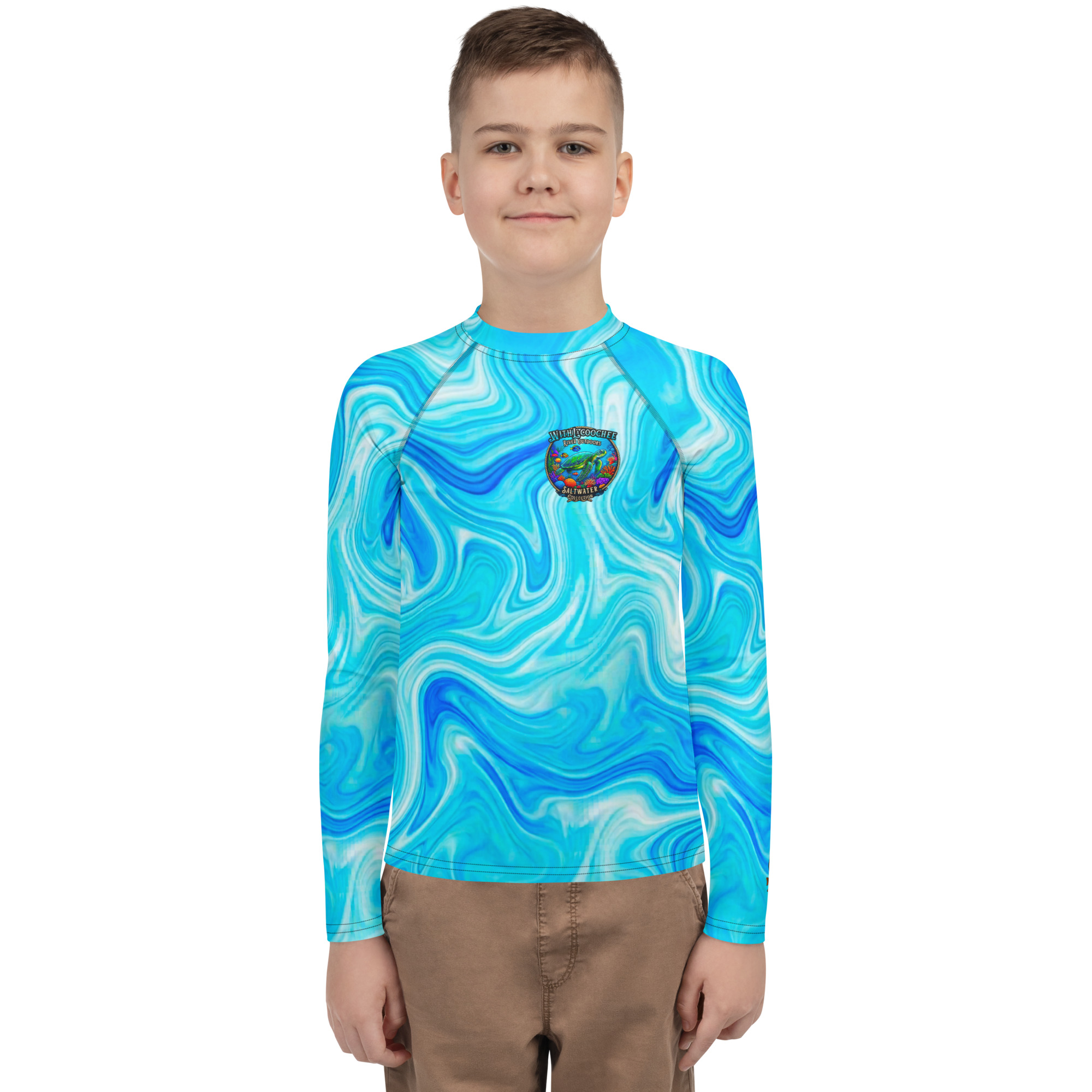 Sea Turtle Rash Guard Kids Sun Protection Shirt - Image 7