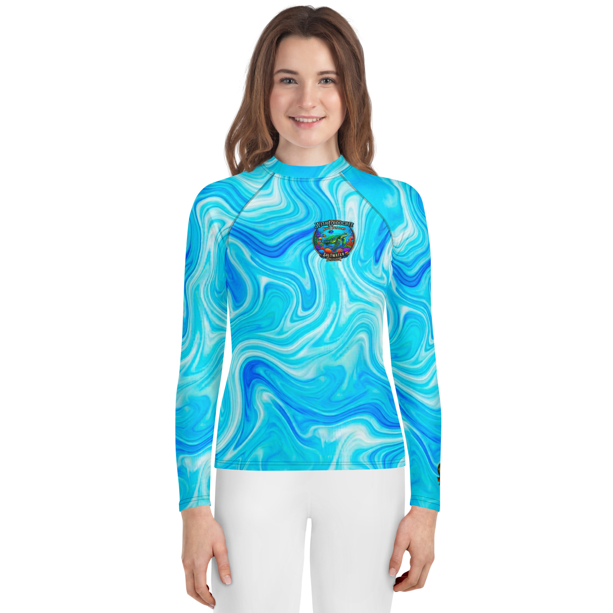 Sea Turtle Rash Guard Kids Sun Protection Shirt - Image 3