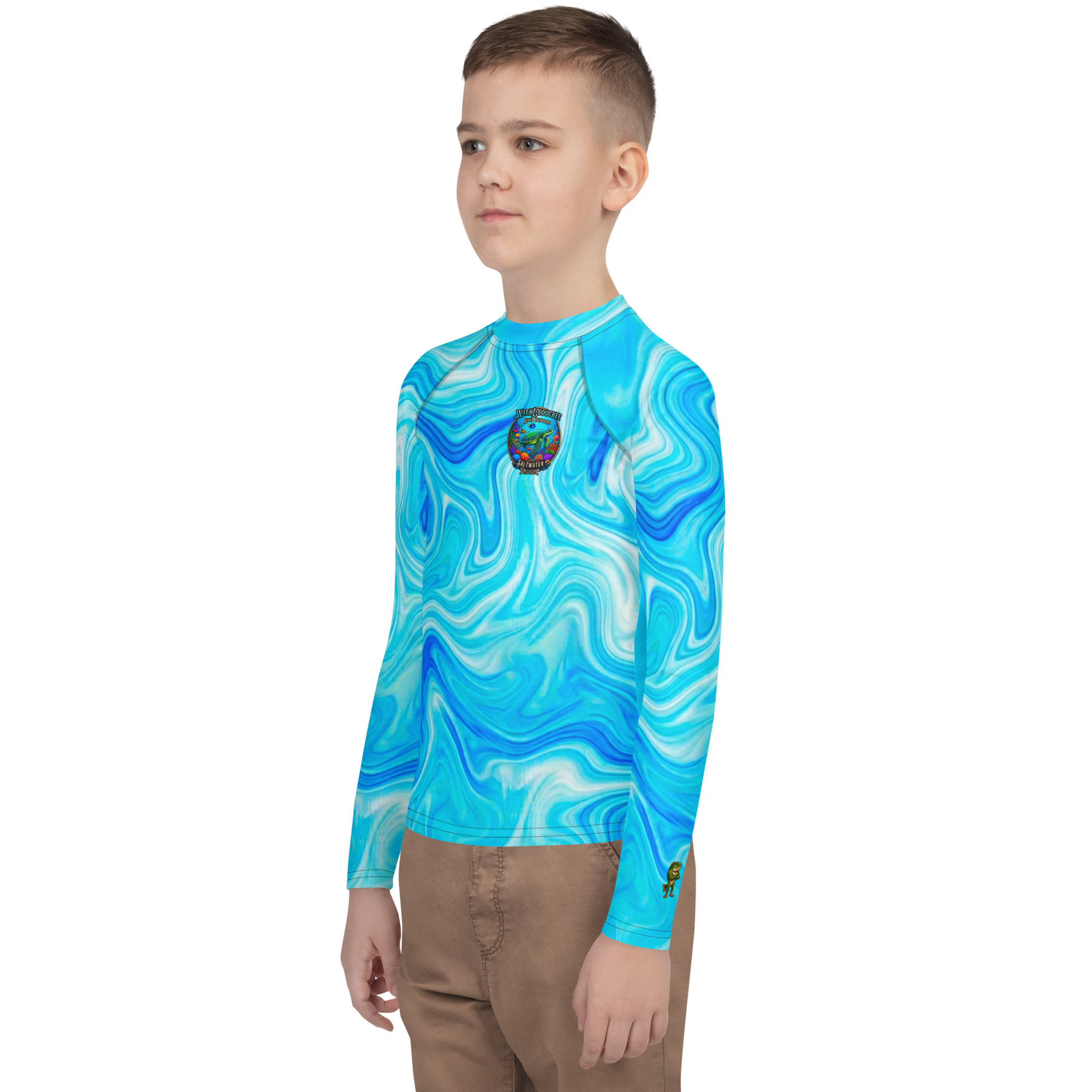 Sea Turtle Rash Guard Kids Sun Protection Shirt - Image 8
