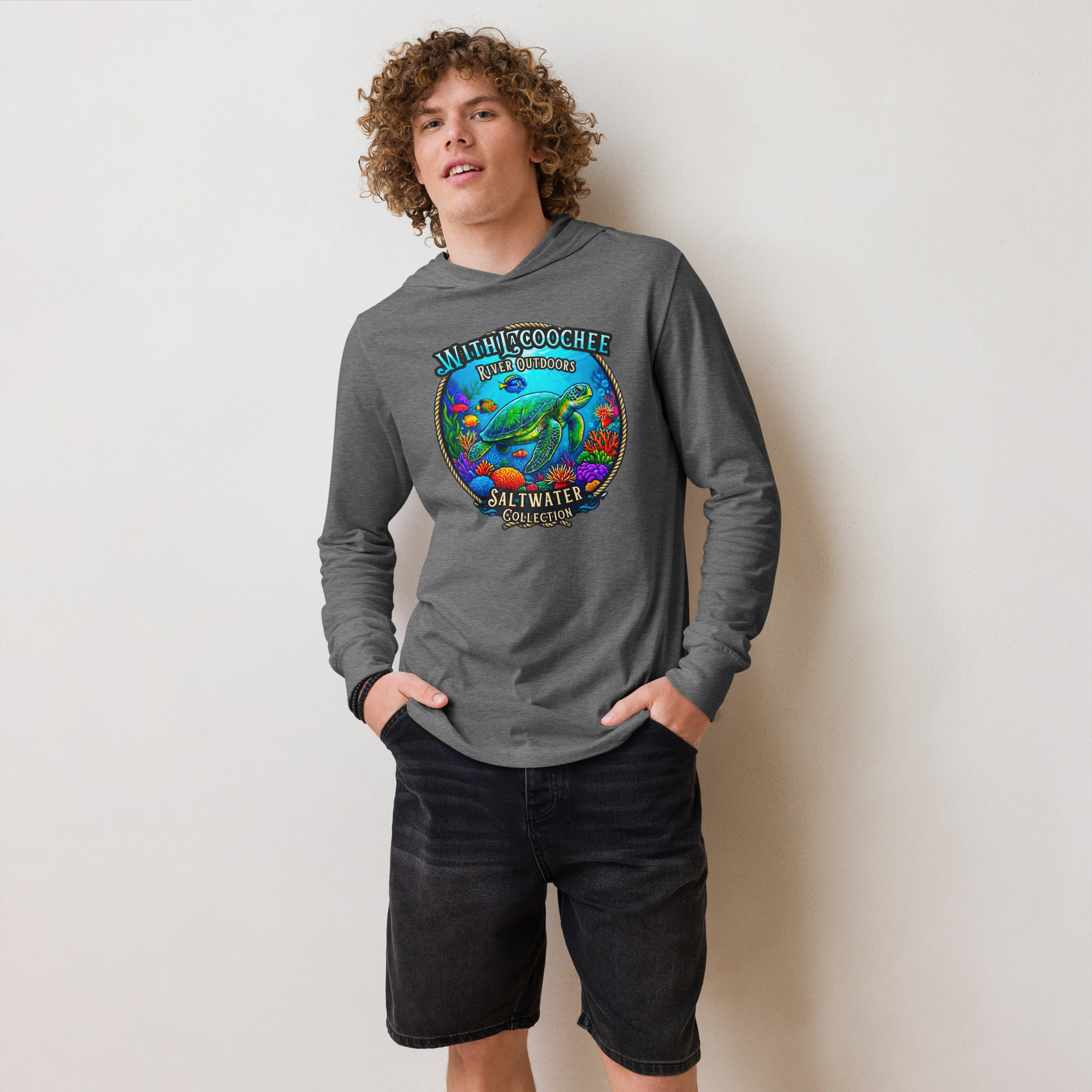 WRO Saltwater Collection Sea Turtle Hooded Long-Sleeve Tee | Withlacoochee River Outdoors - Image 5