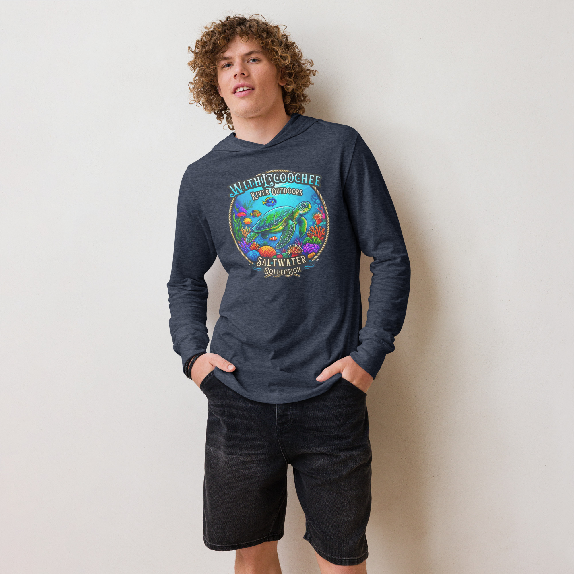 WRO Saltwater Collection Sea Turtle Hooded Long-Sleeve Tee | Withlacoochee River Outdoors - Image 7