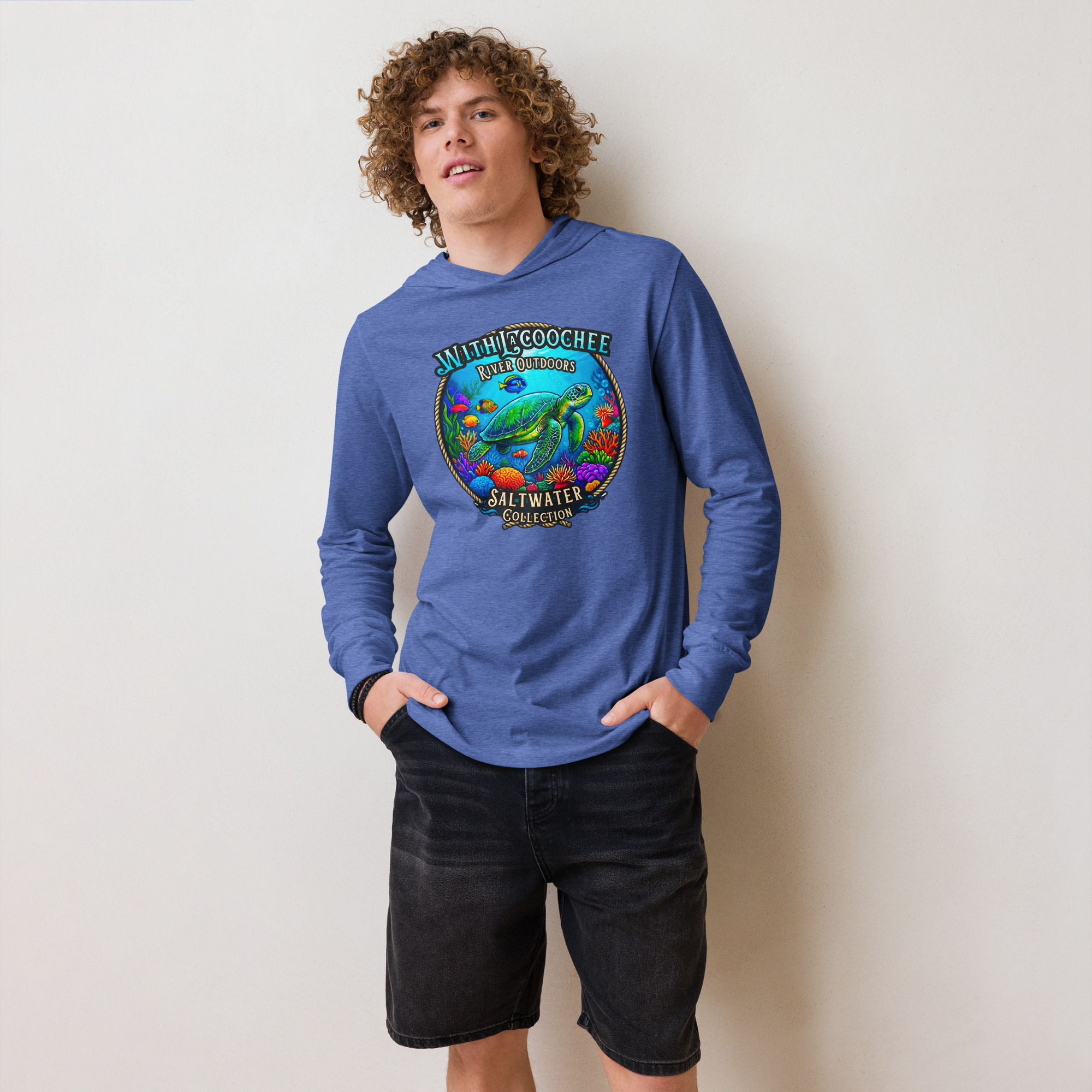 WRO Saltwater Collection Sea Turtle Hooded Long-Sleeve Tee | Withlacoochee River Outdoors - Image 9