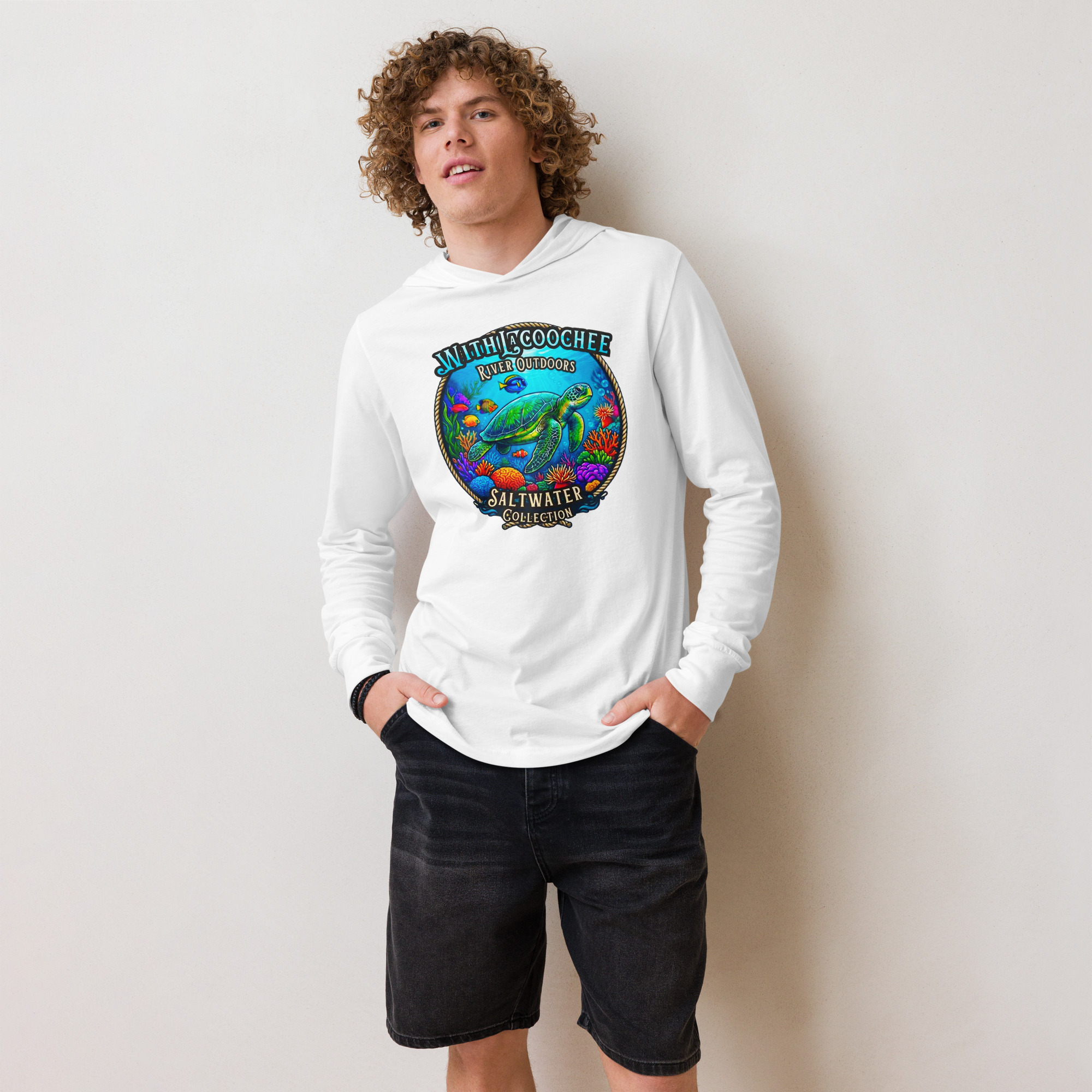 WRO Saltwater Collection Sea Turtle Hooded Long-Sleeve Tee | Withlacoochee River Outdoors - Image 2
