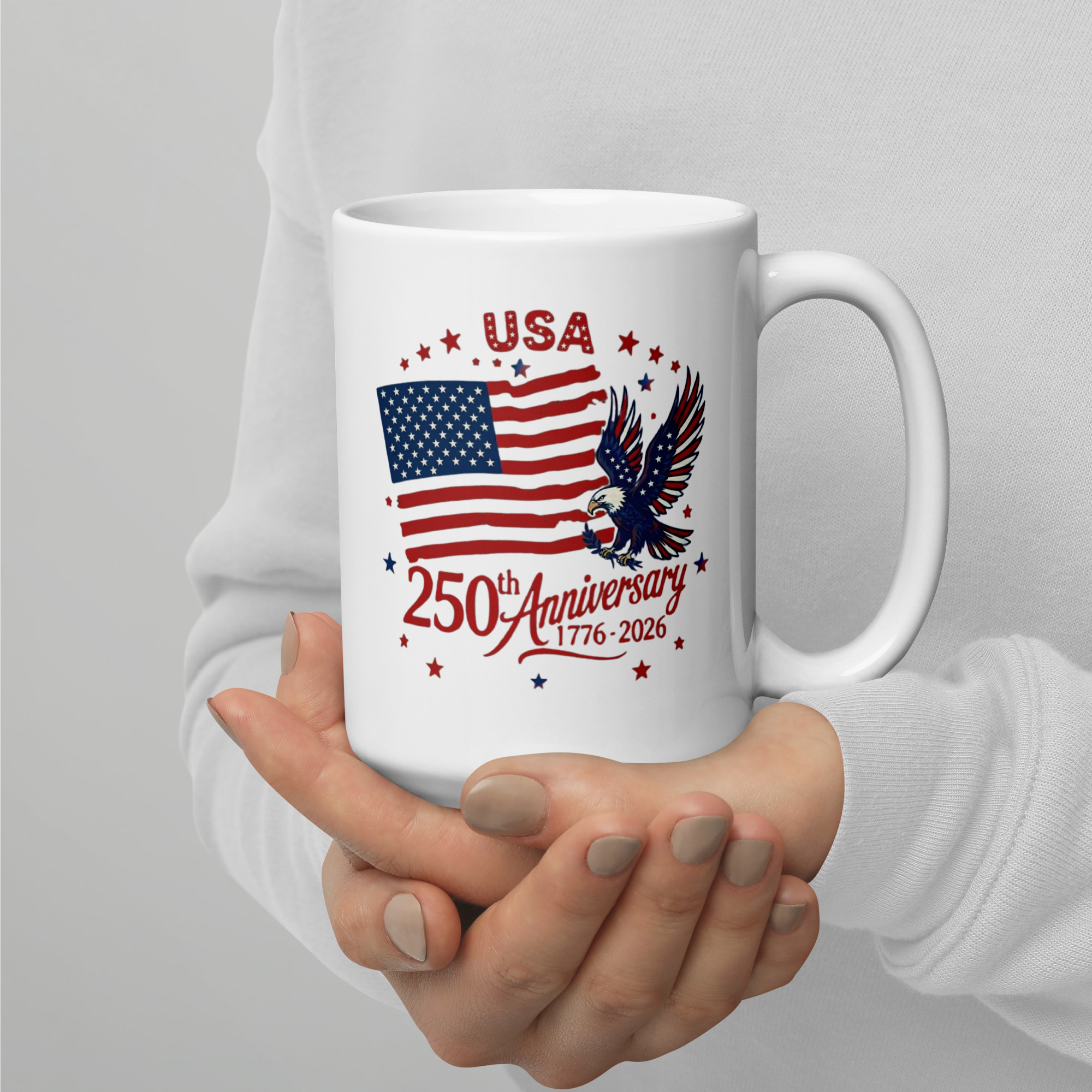 White glossy mug