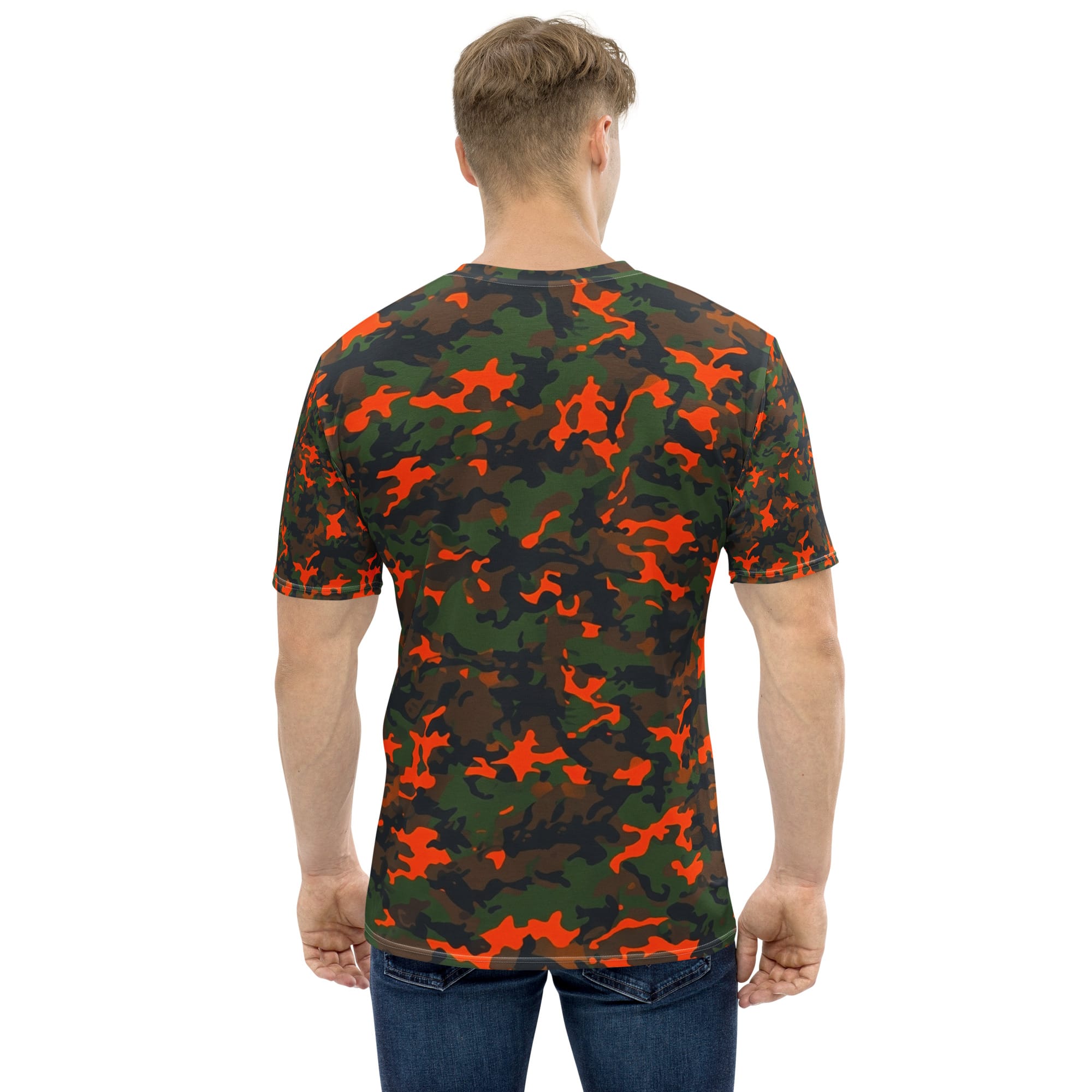 Blaze Orange Camo T-Shirt – Men's Hunting Safety Tee - Image 4