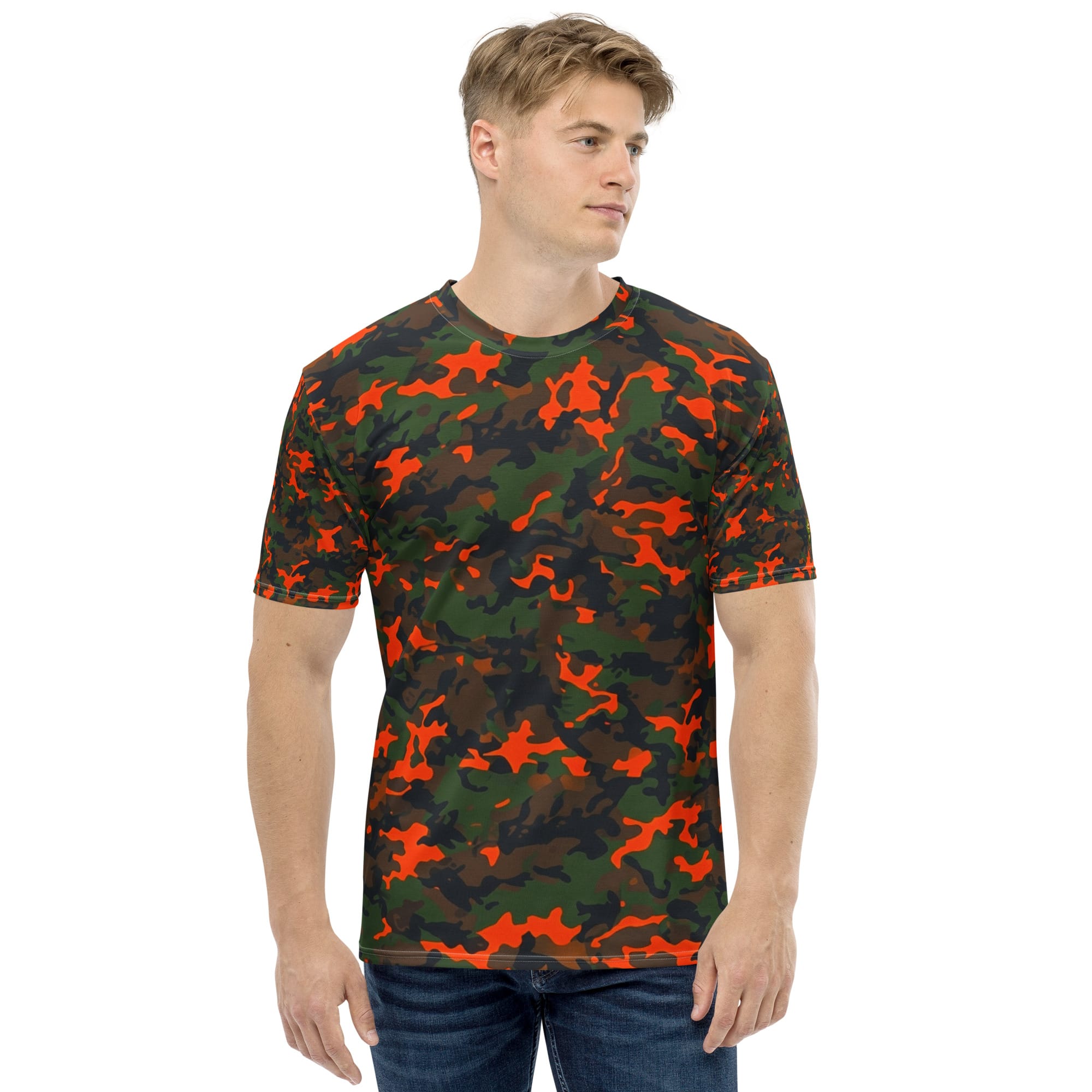 Blaze Orange Camo T-Shirt – Men's Hunting Safety Tee - Image 5